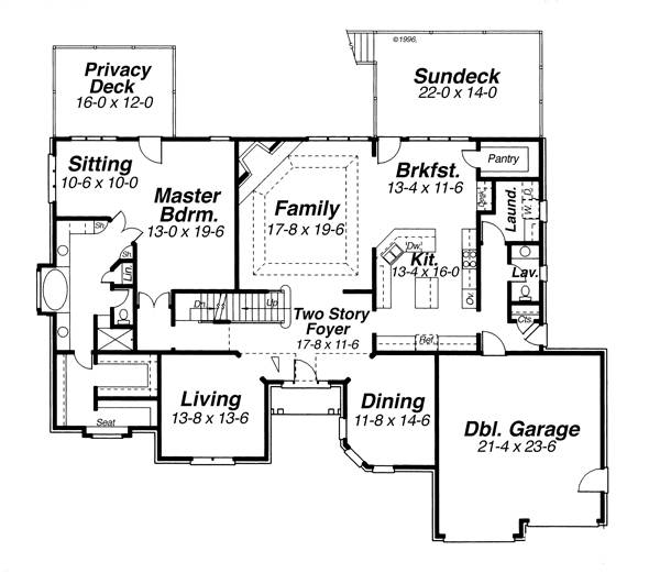 First Floor image of BELVIDERE House Plan